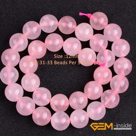 GEM-inside Rose Quartz Gemstone Loose Beads 16mm Round Crystal Energy Stone Healing Power Beads for Jewelry Making 15"