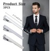 3 Pack Silver Tie Clips for Men, ValueBargain Classic Necktie