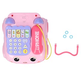 Children Telephone Toy Educational Simulation Telephone Toy with Light Music EffectPink