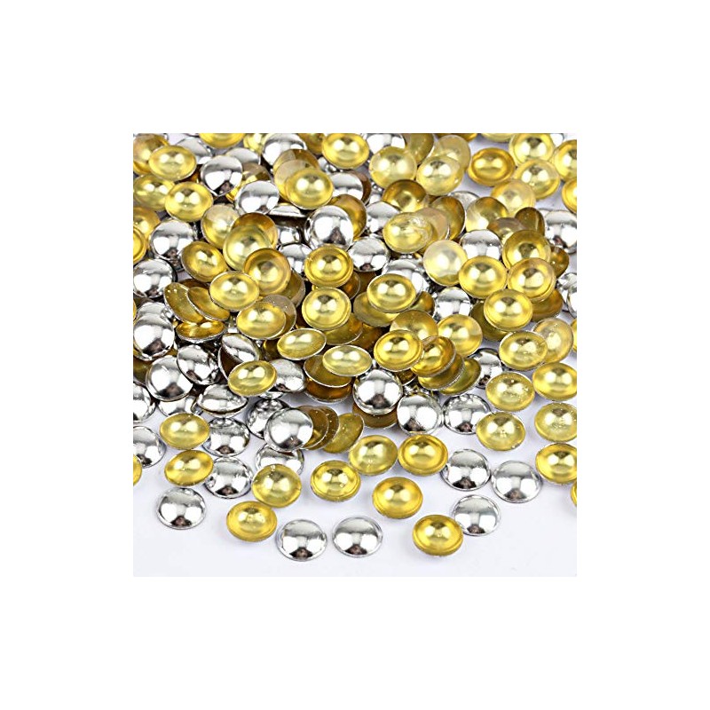 Beadsland Dome Studs Hotfix in Size 6mm,1/3 Round Flat Back