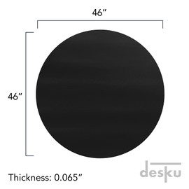 DESKU - Circle Gaming Chair Mat, Computer and Office Chair Mat for Hard Floors, Black, 46 Inches, Made in The USA