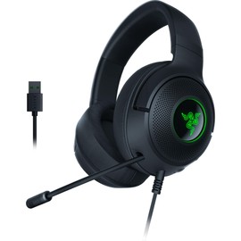 Razer Kraken V3 X Wired USB Gaming Headset: Lightweight Build - Triforce 40mm Drivers - HyperClear Cardioid Mic - 7.1 Surround Sound - Chroma RGB Lighting - Black