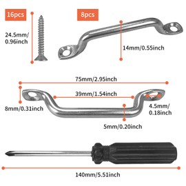 Eye Plate Stainless Steel, Pack of 8 Boat Top Pad Eye Deck Loop Tie Down 304 Stainless Steel Pad Eye for Kayak Canoe Fender Eyelet Small Kayak Pad Eye Strap for Kayak Canoe Rigging with Screws