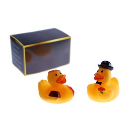 MIAMIO - Bath Ducks/Squeaky Ducks/Rubber Duck Set as a Valentine's Day Gift for Boyfriend/Girlfriend Mr & Mrs