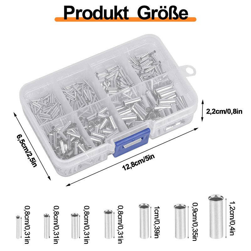 Wire End Ferrules Assortment, 700 Pieces Wire End Ferrules Uninsulated,
