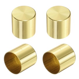 uxcell 4Pcs Metal Furniture Feet Cover, 1.1 x 1.14 Inch Round Furniture Pads Leg Cover Gold Table Foot Cap Floor Protector for Chair, Table, Sofa, Bed