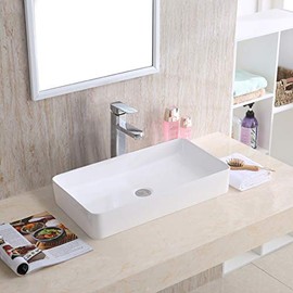 Karran VC-506-WH Valera 24" Vitreous China Vessel Bathroom Sink in White