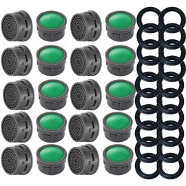 JPESYGFDK Pack of 20 Tap Strainer Tap Aerator with 20 Piece Seal Tap Filter Tap Limiter Bathroom Accessories Filter Inserts Tap Replacement Parts Apply for Bathroom Kitchen