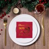 WRAPAHOLIC 50Pcs Funny Christmas Paper Napkins - Gold Foil There's
