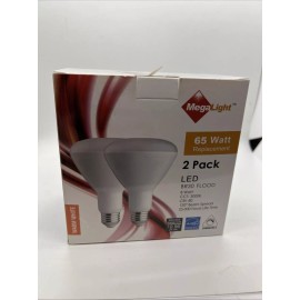 Megalight 8w LED Light Bulb 65w Replace Warm White Cct 3000k Cri 80 120beamSpread Dimmable