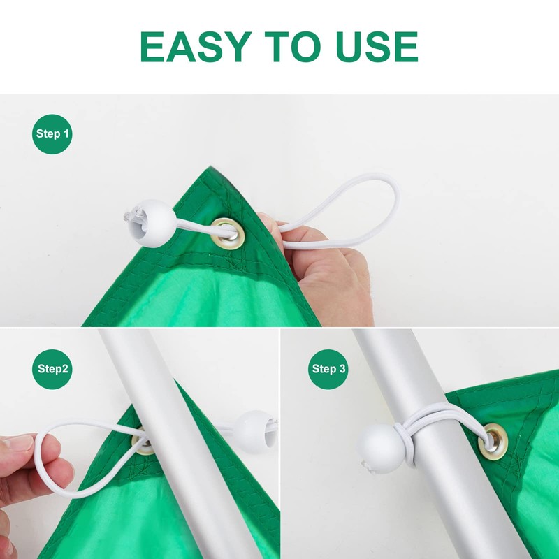 50PCS White Ball Bungee Cords, 6 Inch Heavy Duty Outdoor