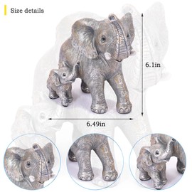 Irayin Elephant Decoration, Elephant Statue Figure, Mum Gift, Elephant Gifts for Women, Decoration for Living Room, Office, Bookcase, Bedroom - Silver