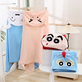 Baby & Kids Hooded Beach and Bath Robe Towel Hooded White + 70x140cm 3ea