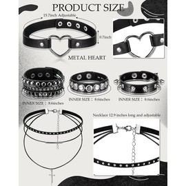 Mepase 6 Pcs Lady Rock Star Outfit Fishnet Blouse Pantyhose PU Belt Necklace Collar Bracelet for 80s Punk Woman Costume(L)