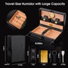Portable Travel Cigar Humidor Set, Insides Magnetic Hygrometer & Cedar
