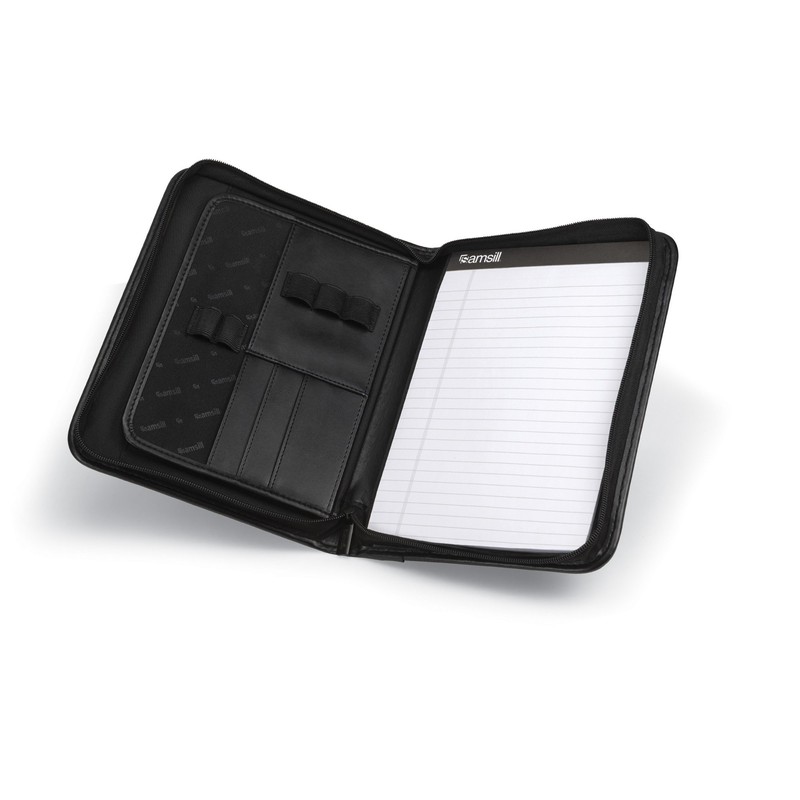 Samsill Professional Padfolio, Faux Leather Junior Portfolio with Zipper, 10.1
