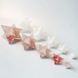 Woohome 6 PCS Hexagram Resin Molds, 3D Star Shape Silicone Molds for Candle Molds, 3D Cube Resin Molds Decoration Molds for Home Decoration, Candle Soap Molds