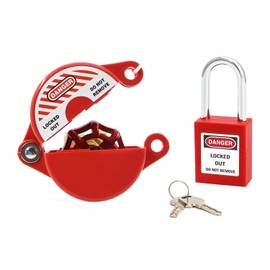 Outdoor Faucet Lock with Padlock - Water Spigot Lock, Hose Bib Lock for 1 to 2-1/2 in Dia Valve Handles, Faucet, Easy to Use Fine Workmanship