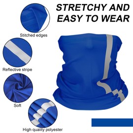 Hard Hat Sun Shade with Full Brim Visor, Men's Construction Accessories for Hardhat Hats UV Sunshade Helmet Attachment Protection Arm Sleeves with Reflective Strip, 4pcs Blue