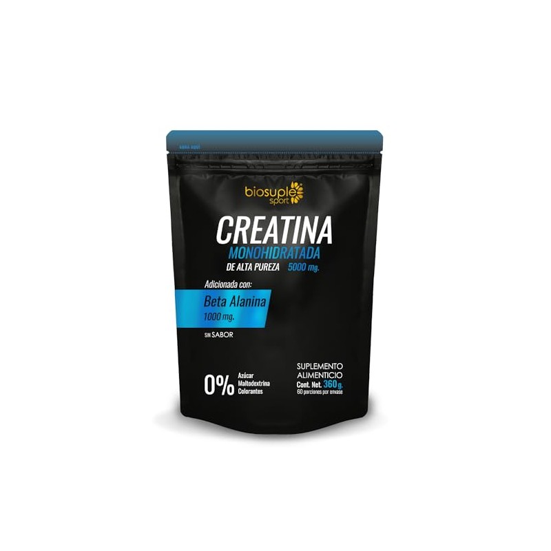 BIOSUPLE | Creatina + Beta Alanina 100% puras, sin ingredientes