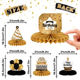LINGTEER Happy 56th Birthday Table Honeycomb Centerpieces Cheers to 56th Birthday 56 Years Old Party Table Decorations Gift Sign.