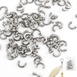 100 Pcs Folded Fishing Spinner Clevises Sturdy Lure Making Accessories for Fishing Spinner Making Accessories