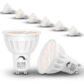 ALIDE - Bombillas LED regulables GU10, reemplazan 50 W halógenos, 4000 K blanco neutro inundación gran angular 120 grados, AC120 V GU10 5 W bombillas LED para reflector de pista empotrada, iluminación