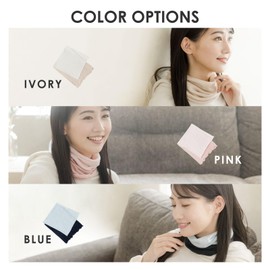 Milieu Women's Neck Warmer, 100% Silk, Made in Japan, Thin, Neck Gaiter, Neck Guard, Good Night, Sensitive Skin, blue