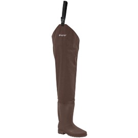 FROGG TOGGS Men's Nylon Rana II PVC Bootfoot Hip Wader, Brown Cleated, Numeric_6