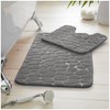 VELVETIO Pebbles Stone Bath Mat & Pedestal Set for Bathroom,