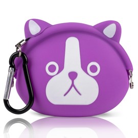Dog Treat Training Pouch Fashion Portable Small Dog Training Treat Pouch Treat Pouches for pet Training Coin Purse Silicone Coin Pouch Key Case … (neo-Violet)