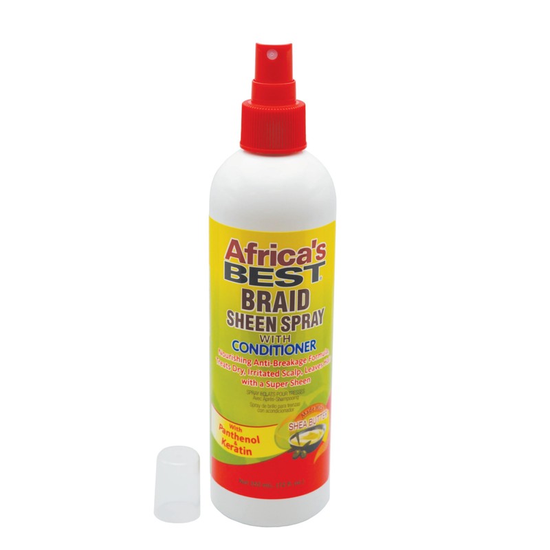 Africa's Best Braid Sheen Spray With Conditioner, 12 Ounce, Green,