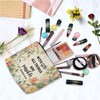 YULUENZE Bible Quote Makeup Bag Floral Canvas Organizer Zipper Pouch