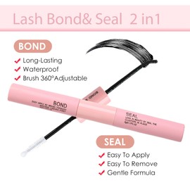 Lash Extension Kit, Lash Clusters with Lash Bond and Seal, DIY Cluster Lashes Kit, Cils Eyelash Extension, 280 pcs 9-16mm Mix D Curl Individual Lashes Cluster (black)