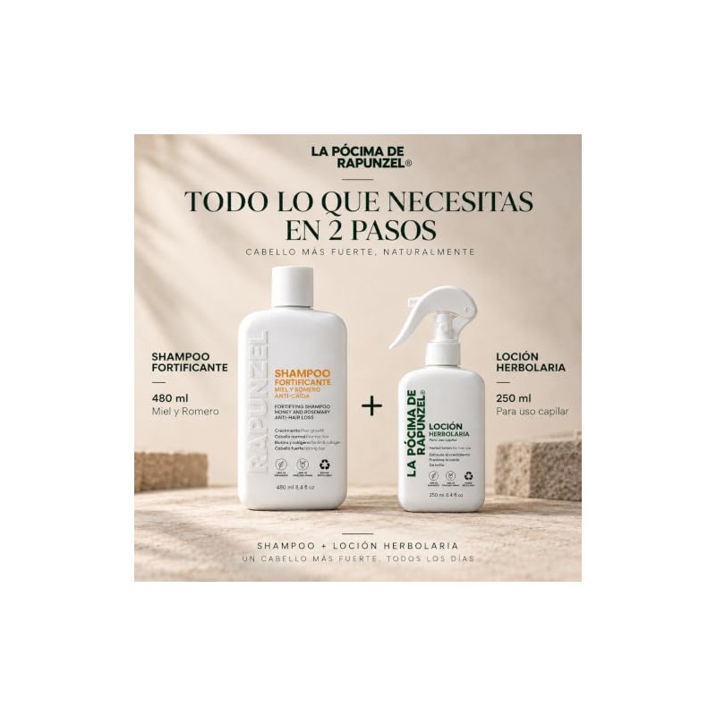 Pócima de Rapunzel KIT SHAMPOO (Crecimiento, fortalecimiento y brillo)