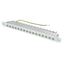 Telegärtner MPP16-HS K Cat. 6A - Patch Panel - RJ-45 X 16 - Hellgrau, RAL 7035 - 1U