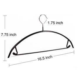 Tosnail 20 Pack Non-Slip Sweater Hangers with Pants Bar, Suit Hanger Coat Hangers, Shirt Hangers, Dimple and Crease Free Hanger Closet Organizer - Black