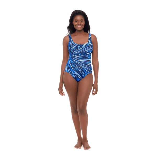 Great Lengths Women's Standard Panel Scoopneck Tank One Piece Swimsuit,