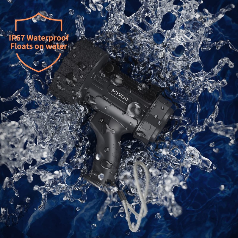 BUYSIGHT Rechargeable Spotlight Flashlight,1000,000 lumens Hand held Spotlight Waterproof Flashlight