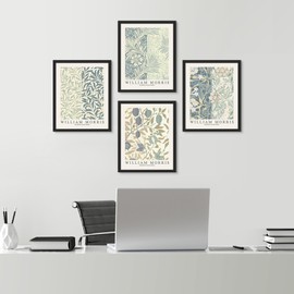 SIGNWIN Framed Poster William Morris Botanical and Floral Design Wilderness Nature Illustrations Fine Art Decorative Country/Farmhouse Vintage for Living Room, Bedroom, Office - 12"x16"x 4 Black