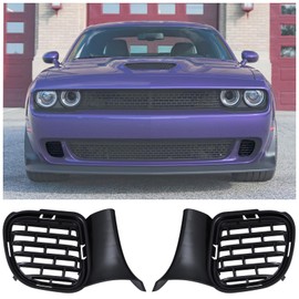 WildWell Front Bumper Lower Grill For Dodge Challenger 2015-2022 Air Intake Cover Grill Accessories Without Fog Light Holes