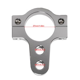 CHEOTIME Steering Damper Fork Frame, CNC Aluminum Reduce Wobbles Mounting Clamp Foot Fixer for 26MM to 27MM Forks Motorcycle