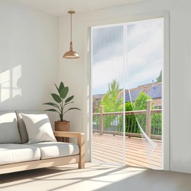 Wzlxcxxy Magnetic Fly Screen Balcony Door, More Durable Fly Screen Door, 80 x 210 cm, Pure White without Strips, Easy Installation, No Tools Required