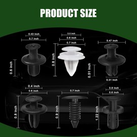 Irinidig 100 PCS Car Bumper Retainer Clips, Complete Sizes Quantities Nylon Fasteners Rivet Replacement Kit, Push-in Screw Bumper Push Rivet Clip with Disassemble Tool, for Most Models (Black)