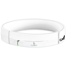 FlipBelt Zipper Running Belt, Waist Pack for Fitness and Running Fanny Pack for Women Men Phone Keys Money US Company, White, X-Large-XX-Large