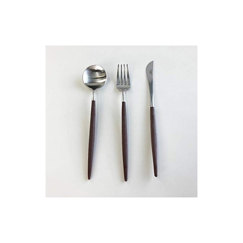 Cutipol GOA Brown Silver Dessert Fork G007B
