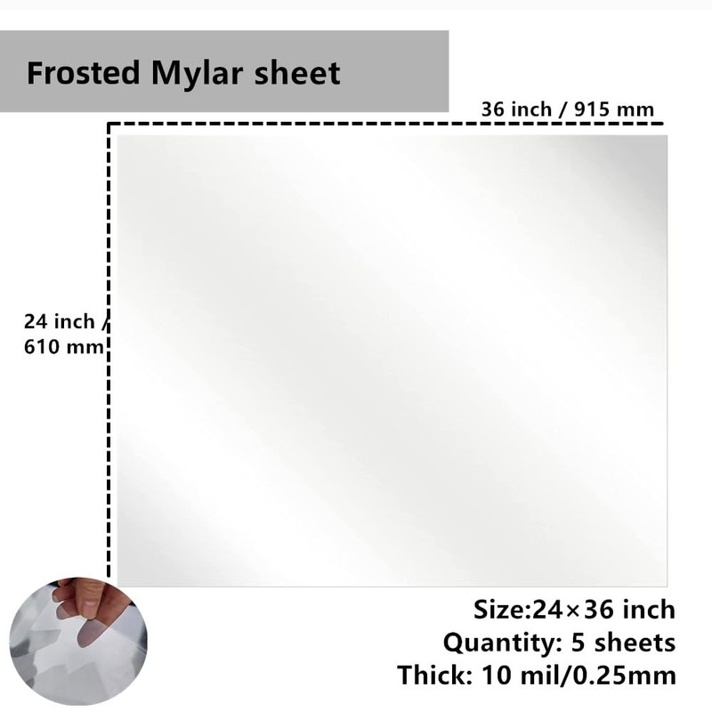 Milky Translucent Blank Mylar Stencil Sheets for Cutting, Gift, 24"