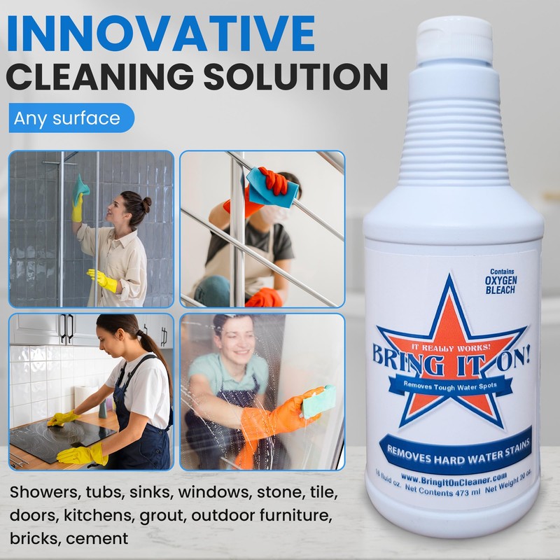 Bring It On Cleaner Hard Water Stain Remover for Glass,