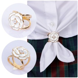 JasperKino 3 Pcs Gold/Silver Rhinestones T Shirt Clips Fashion Rhinestone Scarf Clip Rings Elegant Scarves Waist Buckles for Clothing Neckerchief Shawl, Silver, Medium, Plastic, no gemstone