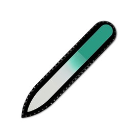 Mont Bleu Coloured Glass Nail File in Black Velvet Bag - Small and Handy - Real Tempered Glass - Handmade in the Czech Republic